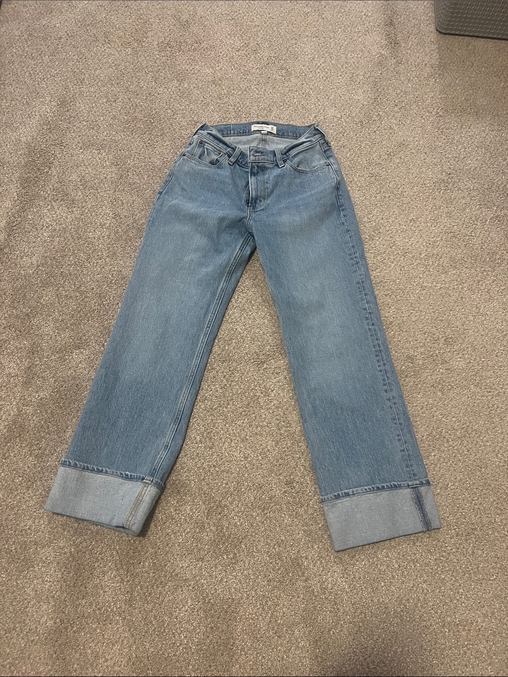 Abercrombie & Fitch Light Blue Boyfriend Jeans with Wide Cuff